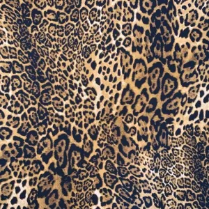 100% Cotton - Gold Animal Print - Sold By Half Metre