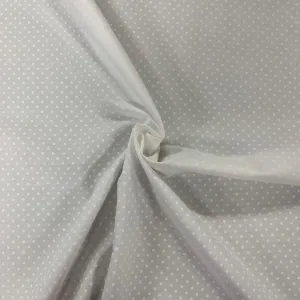 100% Cotton Poplin - White with White Spot - Sold by Half Metre