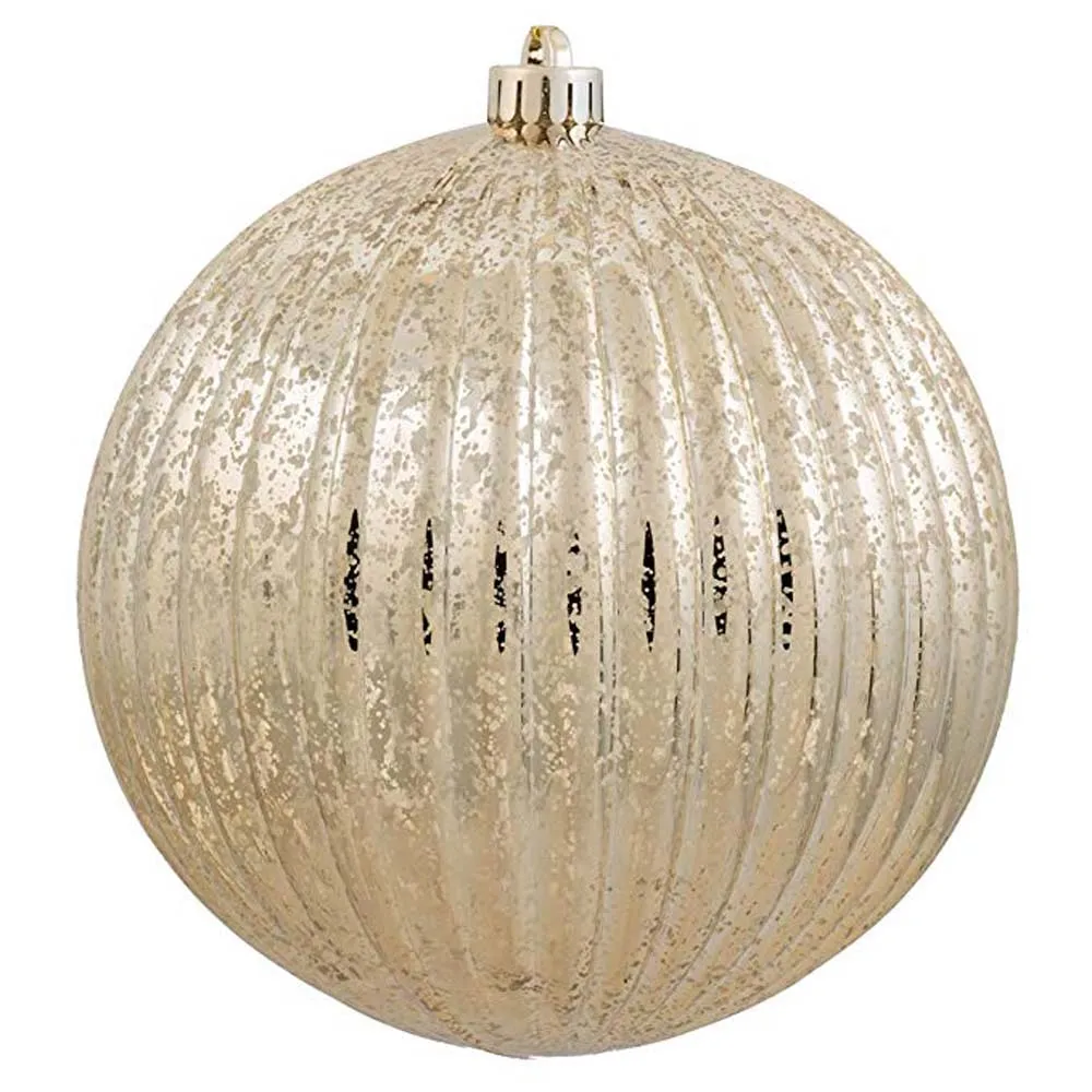 10" Gold Mercury Pumpkin Ball Shatterproof Christmas Ornament