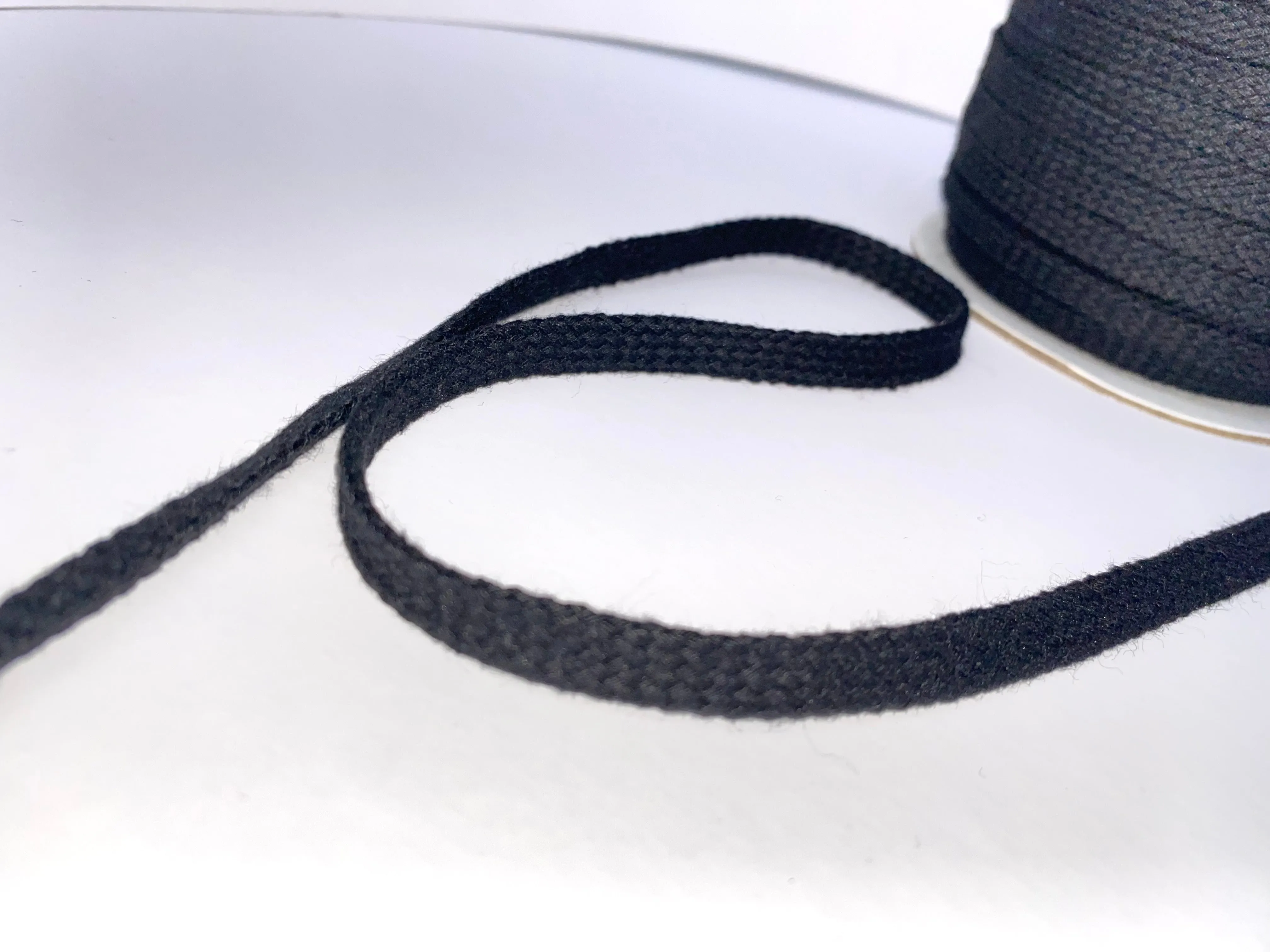 1/4" White Flat Cotton Cord