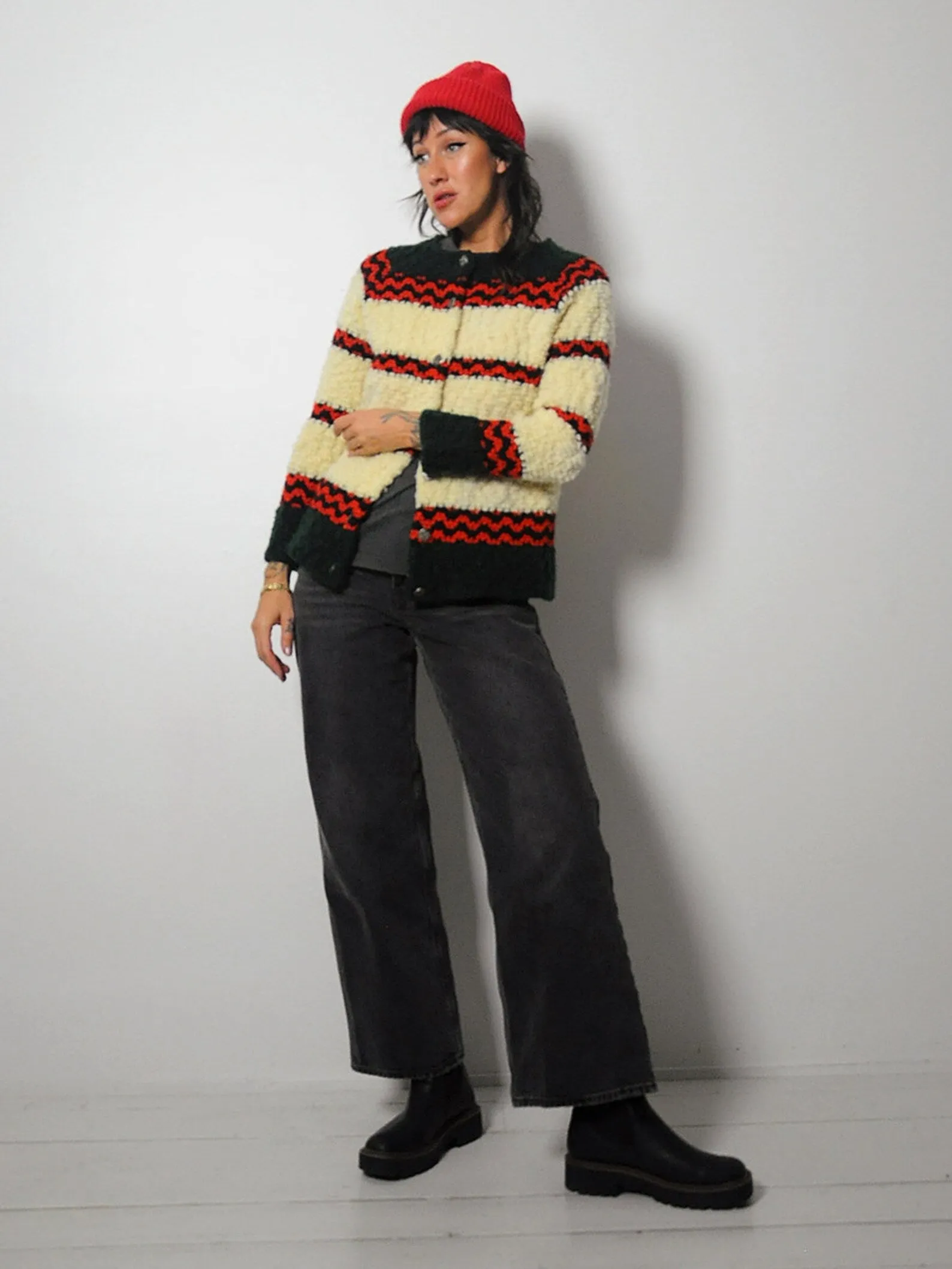 1960's Boucle Stripe Cardigan