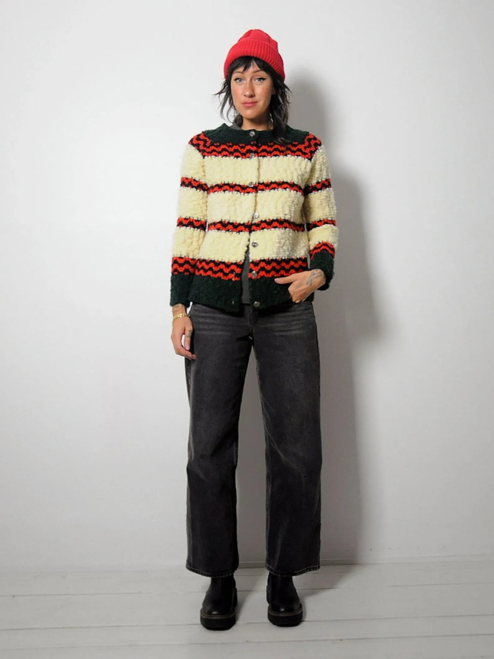 1960's Boucle Stripe Cardigan