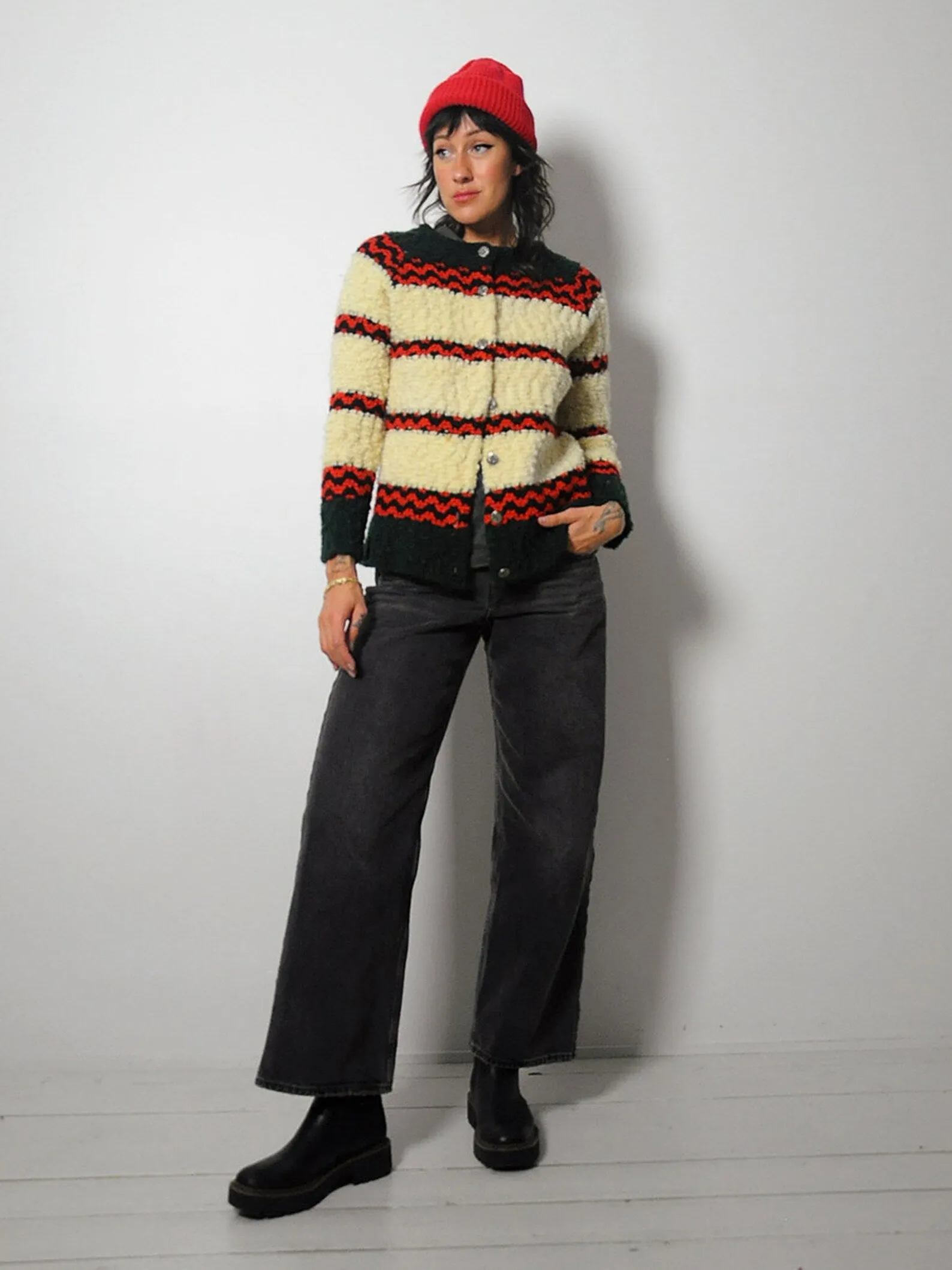 1960's Boucle Stripe Cardigan