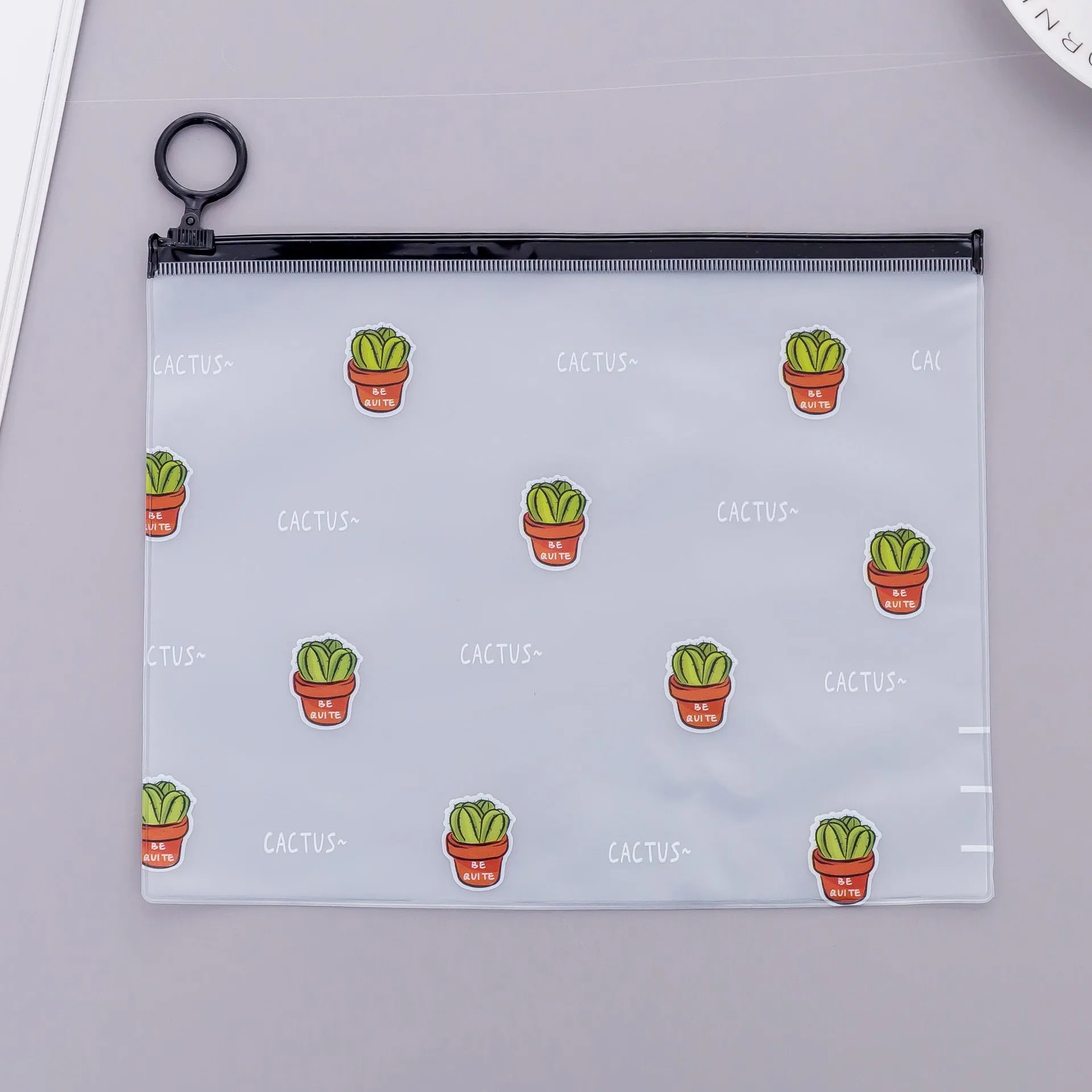 1pcs Simple Transparent Cartoon Cactus Pencil Case Kawaii Pencil Bag Office School School Supplies Stationery