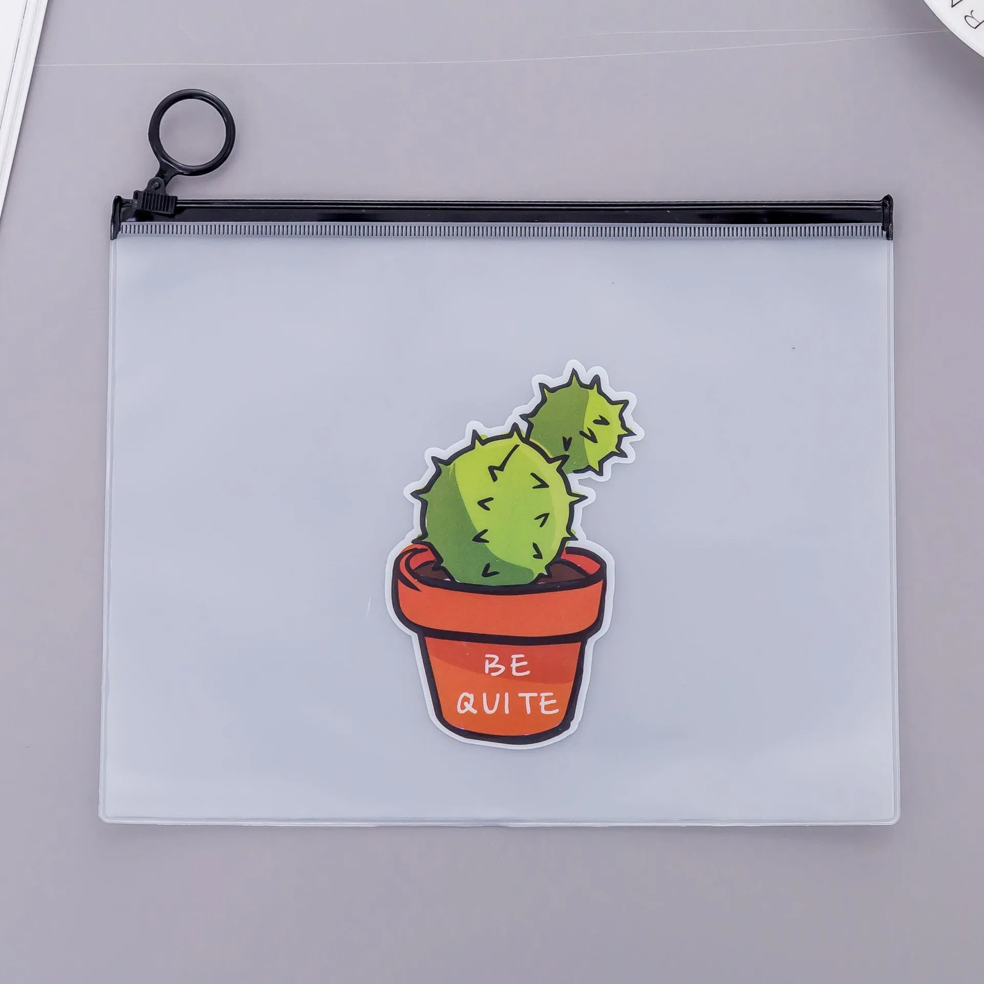 1pcs Simple Transparent Cartoon Cactus Pencil Case Kawaii Pencil Bag Office School School Supplies Stationery