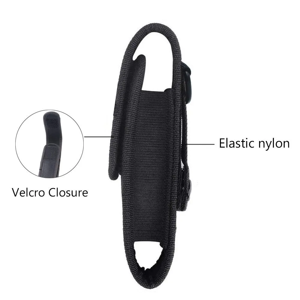 2 Pcs Flashlight Holster Pouch Holder Flash Light Belt Pouch Carry Case for 5"-7" Tactical Flashlight with Stretch Capability&Durable Nylon