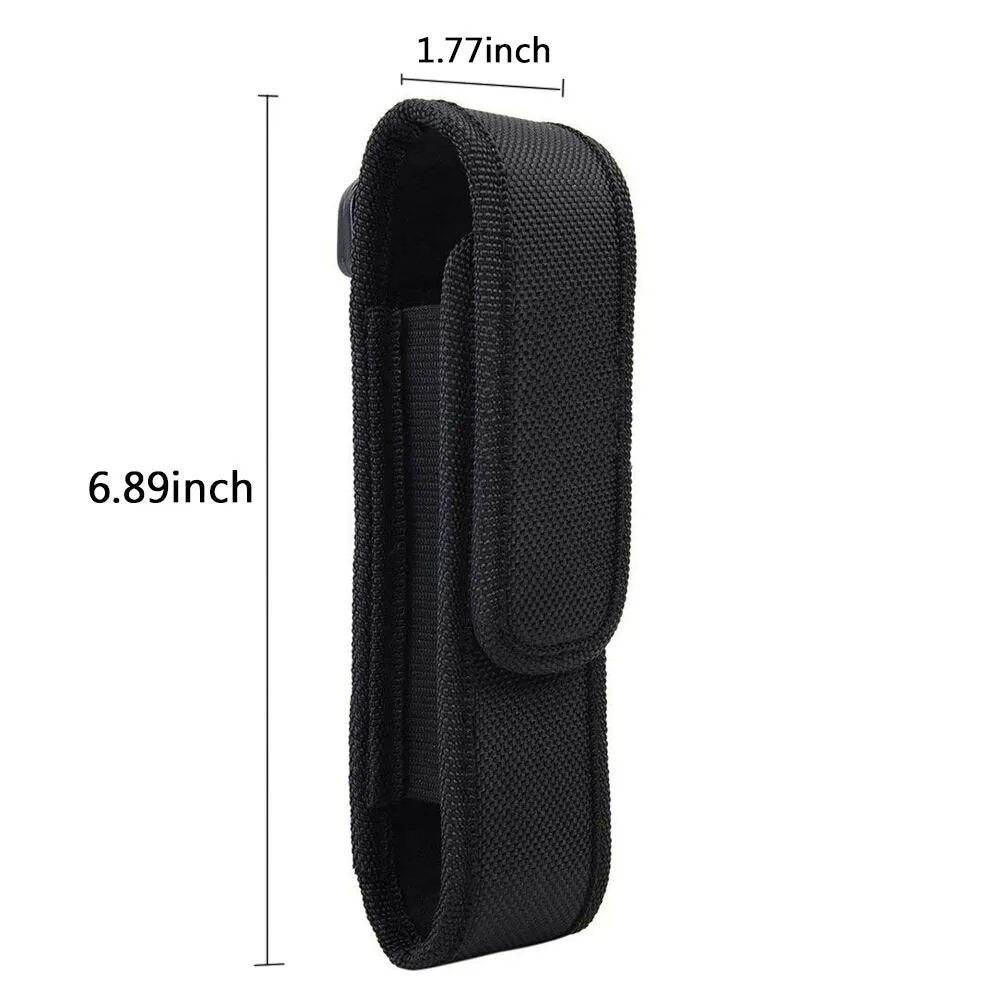 2 Pcs Flashlight Holster Pouch Holder Flash Light Belt Pouch Carry Case for 5"-7" Tactical Flashlight with Stretch Capability&Durable Nylon