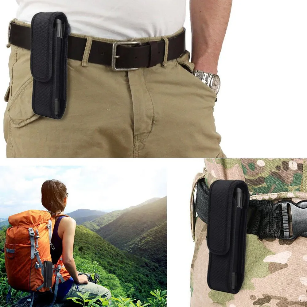 2 Pcs Flashlight Holster Pouch Holder Flash Light Belt Pouch Carry Case for 5"-7" Tactical Flashlight with Stretch Capability&Durable Nylon