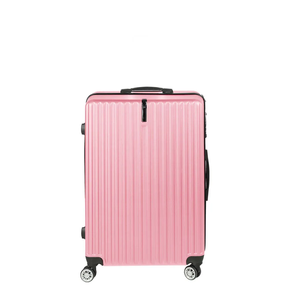 20" Luggage Suitcase Code Lock Hard Shell Travel Carry Bag Trolley - Rose Gold