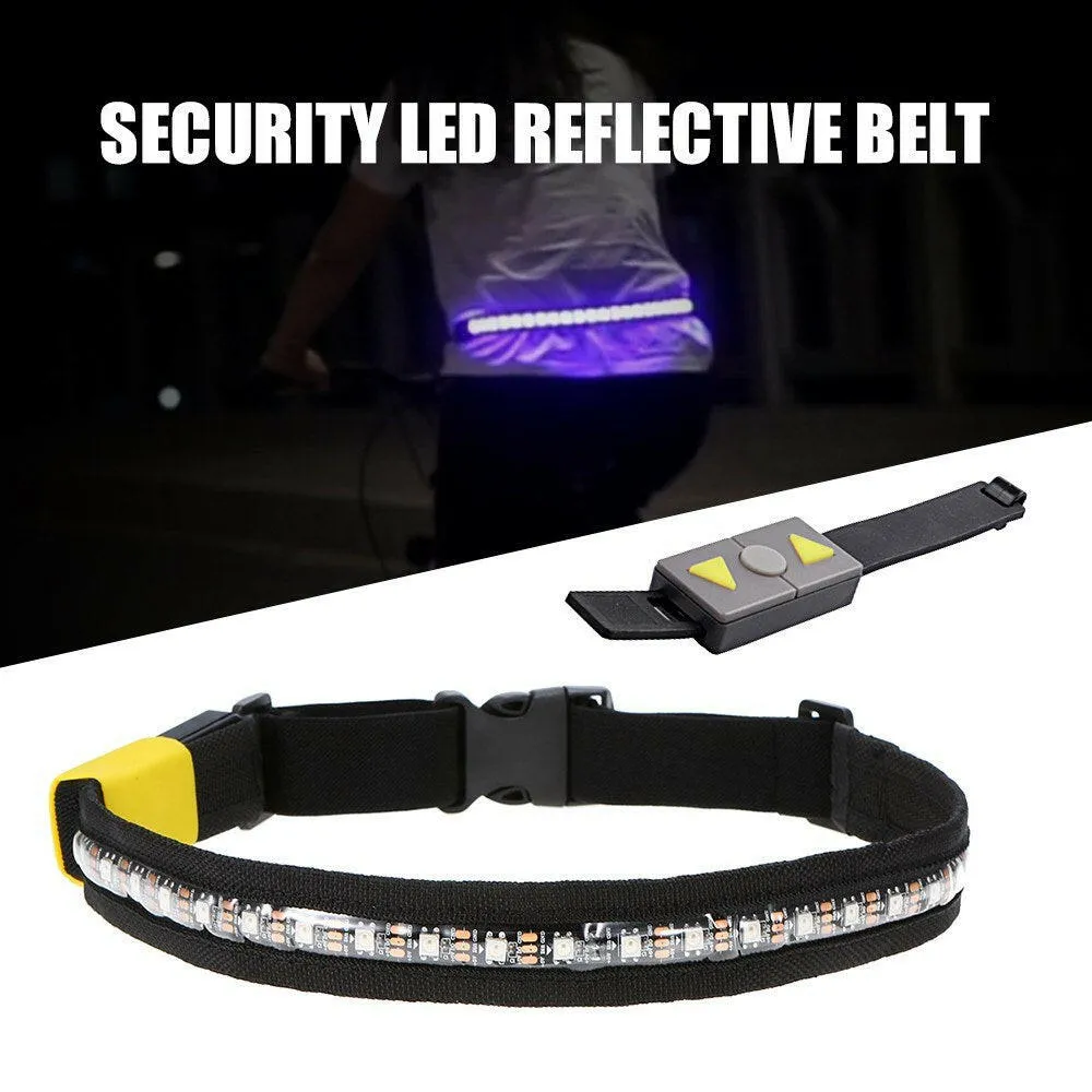 2.4G Wireless Remote Controlled LED Reflective Belt Safety Belt High Visibility for Night Running Jogging Climbing Cycling