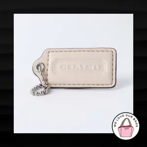 2.5" Large COACH WHITE LEATHER KEY FOB BAG CHARM KEYCHAIN HANGTAG TAG