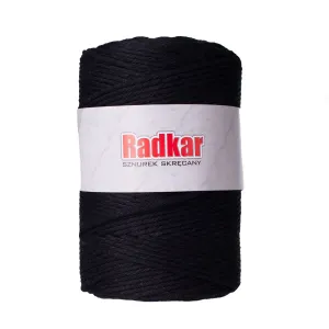 3mm Black macrame twisted cotton cord