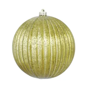 4PK - 6" Olive Mercury Pumpkin Ball Shatterproof Christmas Ornaments