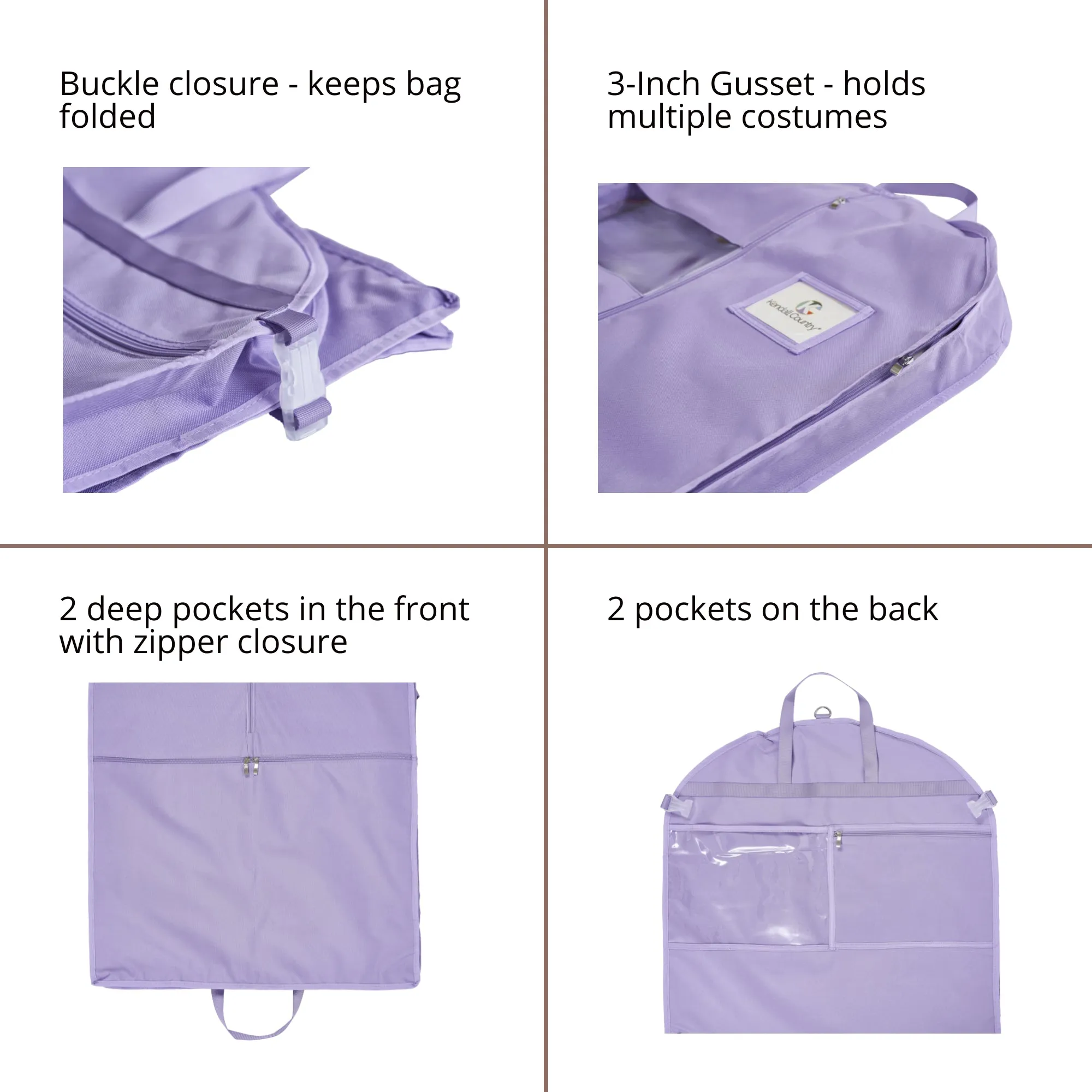 52" Waterproof Garment Bag - Lilac Purple