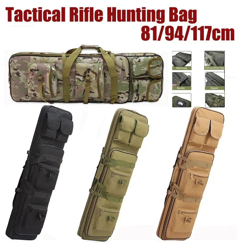 81/94/117cm Outdoor Tactical Sniper Rifle Bag Military Hunting Charge Shockproof Gun Protection Gun Bag Luya Fishing Backpack