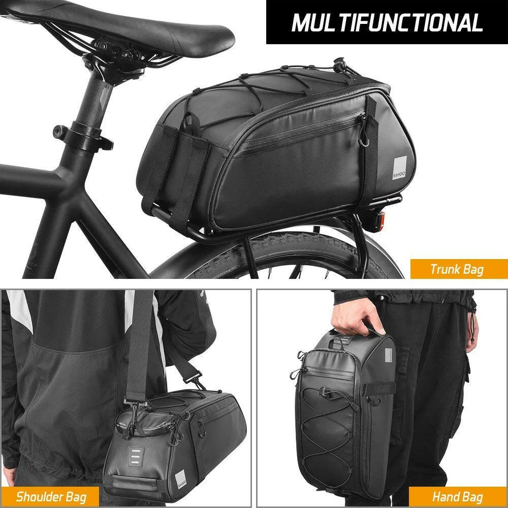 8L Bicycle Rear Seat Trunk Bag Large Capacity Rear Panniers Bag Reflective Rear Saddle Bag MTB Road Bike Bag Bicycle Storage Bag Hand Bag