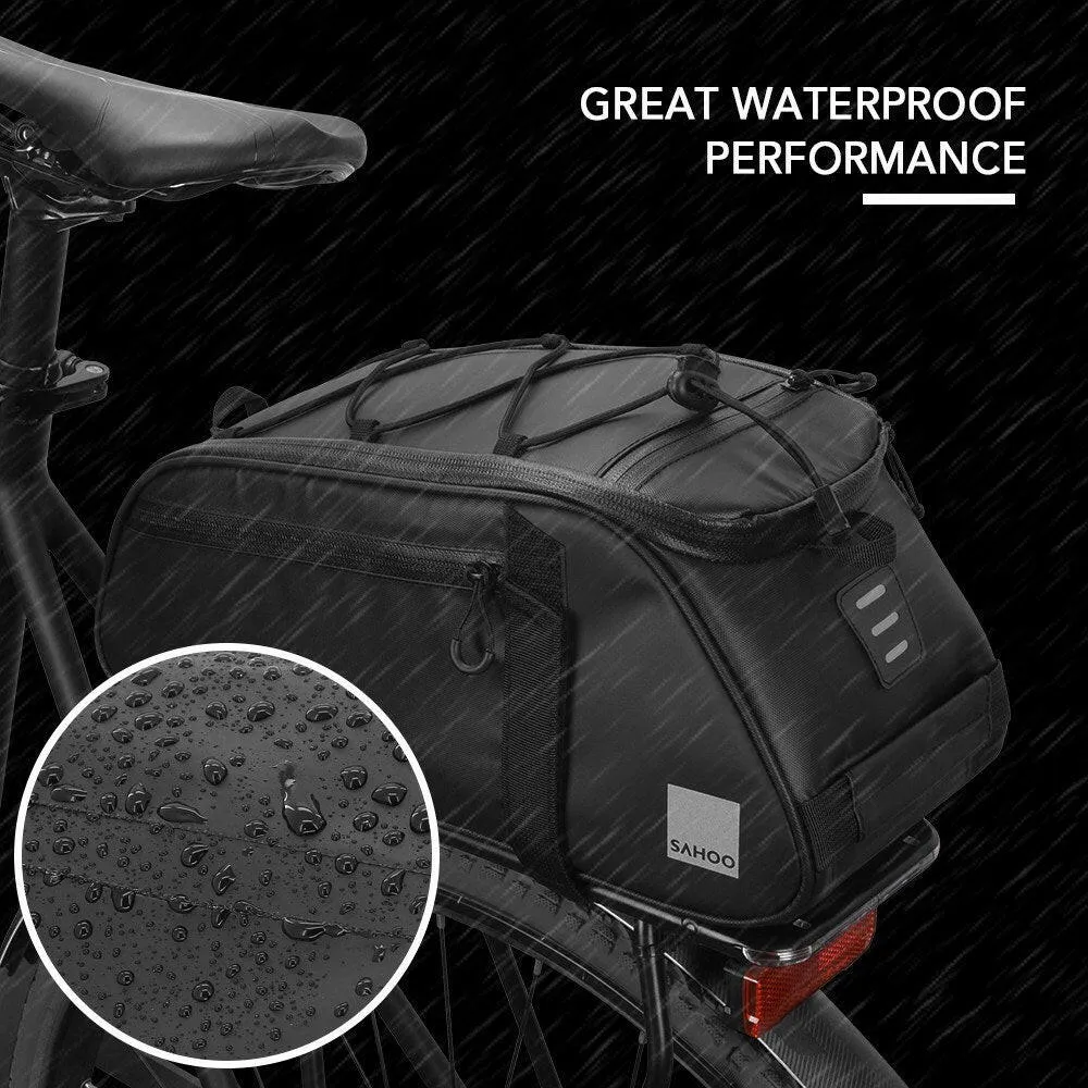 8L Bicycle Rear Seat Trunk Bag Large Capacity Rear Panniers Bag Reflective Rear Saddle Bag MTB Road Bike Bag Bicycle Storage Bag Hand Bag