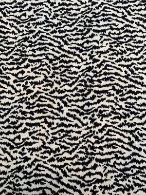 Abstract Zebra Pattern Printed Stretch Cotton Pique - Black / Ivory