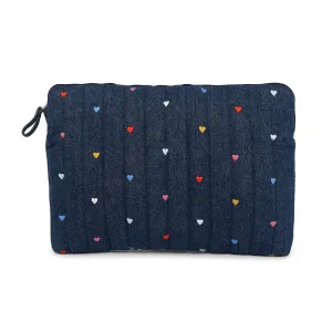 Accessorize London Women's Blue Denim Heart Laptop Case