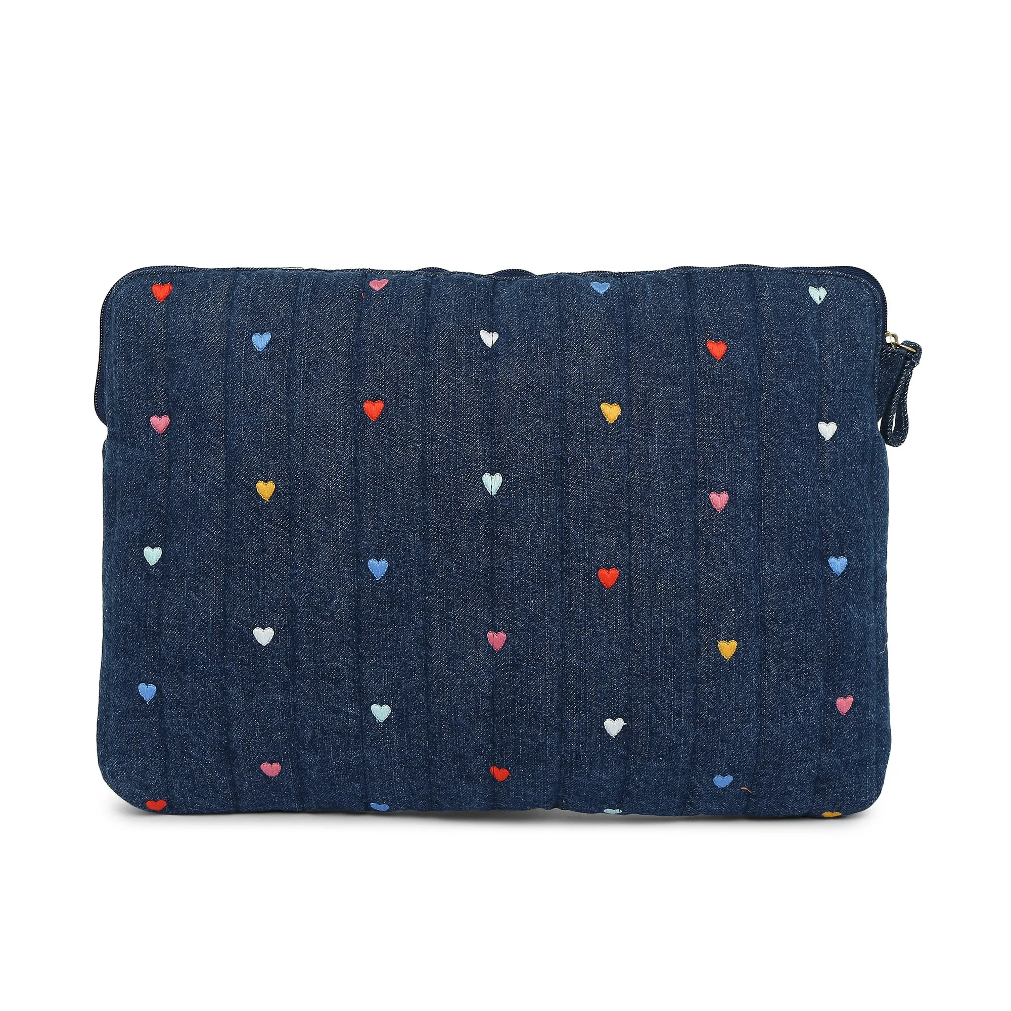 Accessorize London Women's Blue Denim Heart Laptop Case