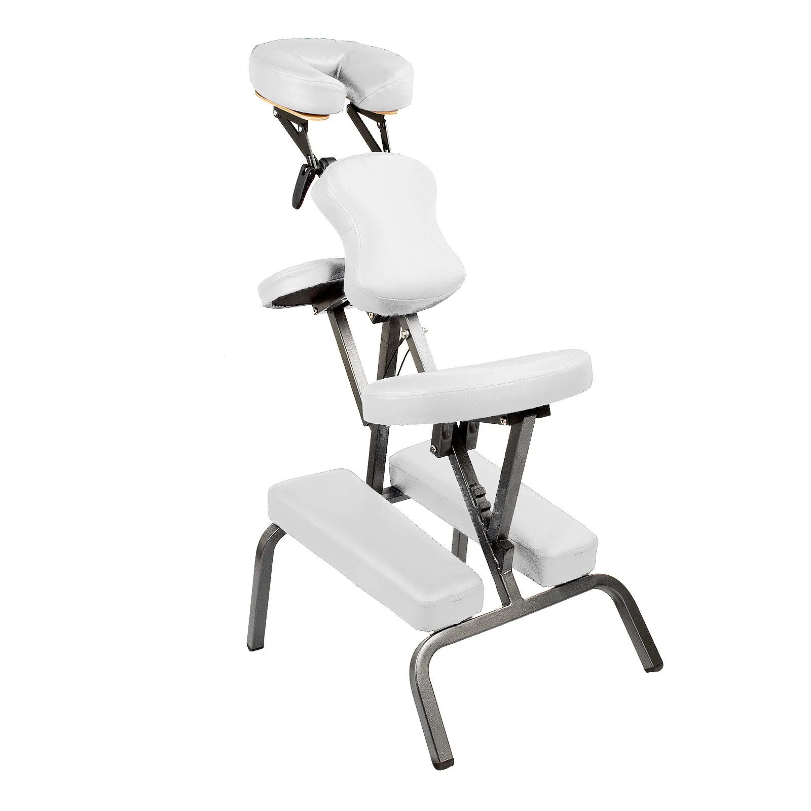 Adjustable Aluminium Portable Massage Chair Table, White - Forever Beauty