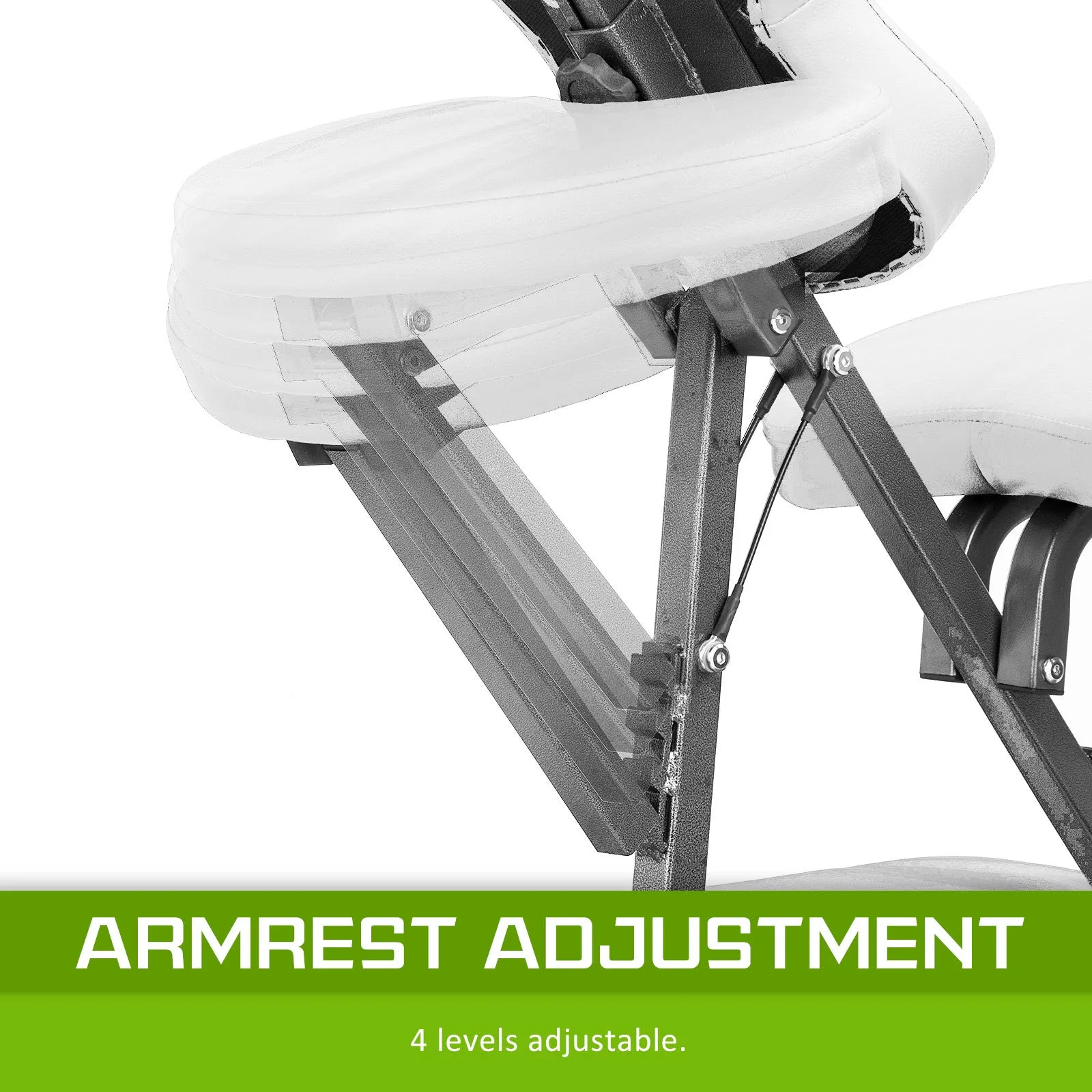 Adjustable Aluminium Portable Massage Chair Table, White - Forever Beauty