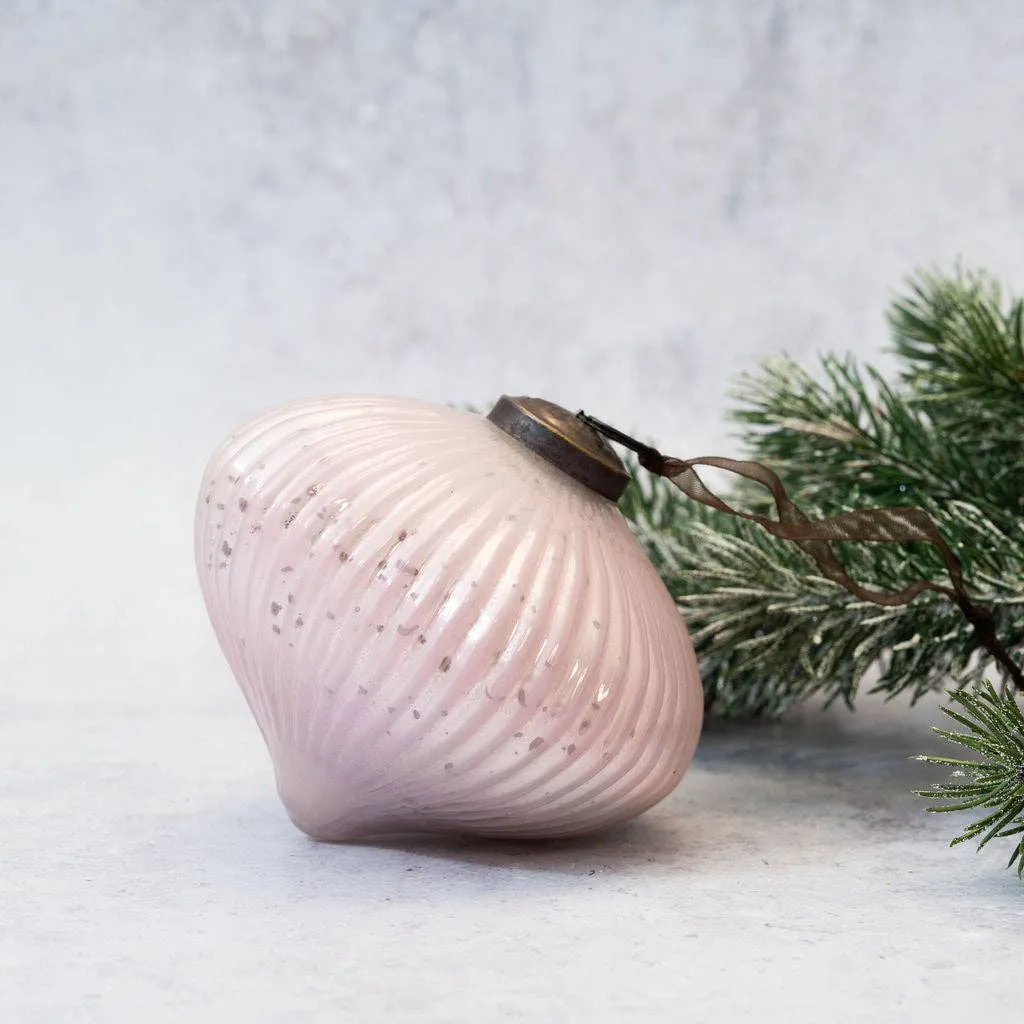 Alba Ribbed Glass Christmas Decoration - Large Onion