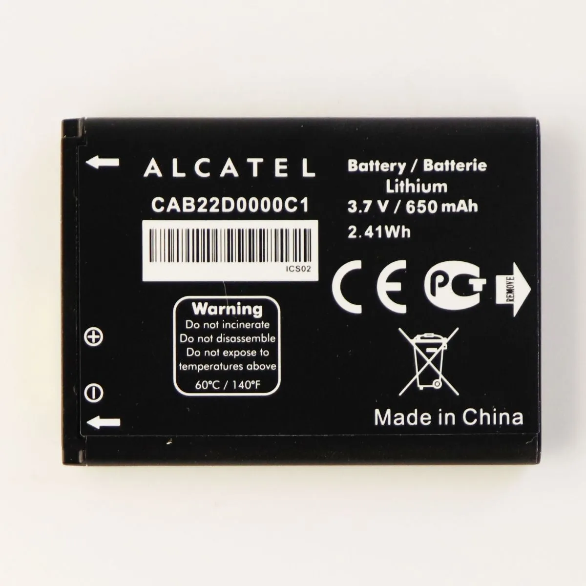 Alcatel Rechargeable 650mAh Lithium Battery (CAB22D0000C1) 3.7V for OneTouch 665