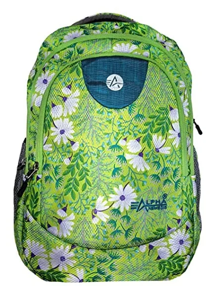 Alpha Nemesis 35 Ltrs Green School Backpack (Floral Cut)