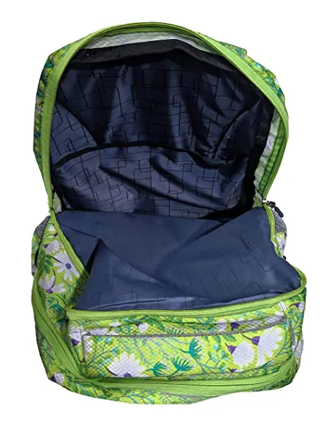 Alpha Nemesis 35 Ltrs Green School Backpack (Floral Cut)