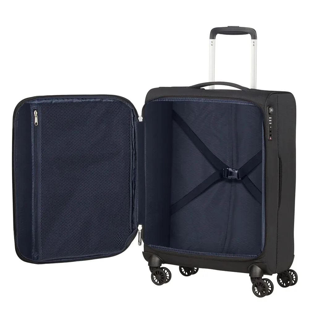 American Tourister Lite Ray Spinner 55 Expandable jet black