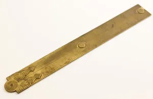 Astonishingly Crisp RABONE Ornate Brass Folding Rule - 45131