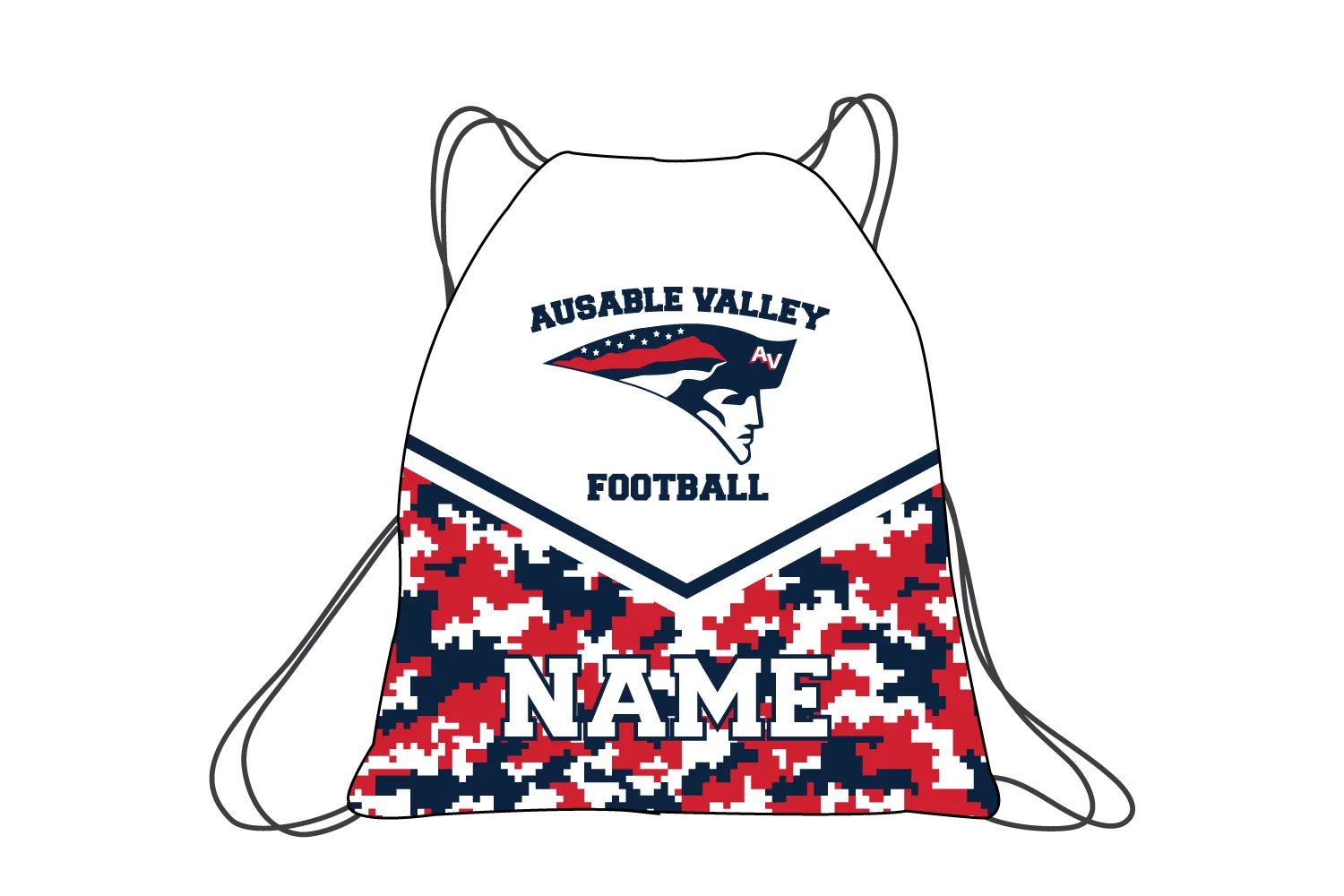 AuSable Patriots Football Sublimated Drawstring Bag