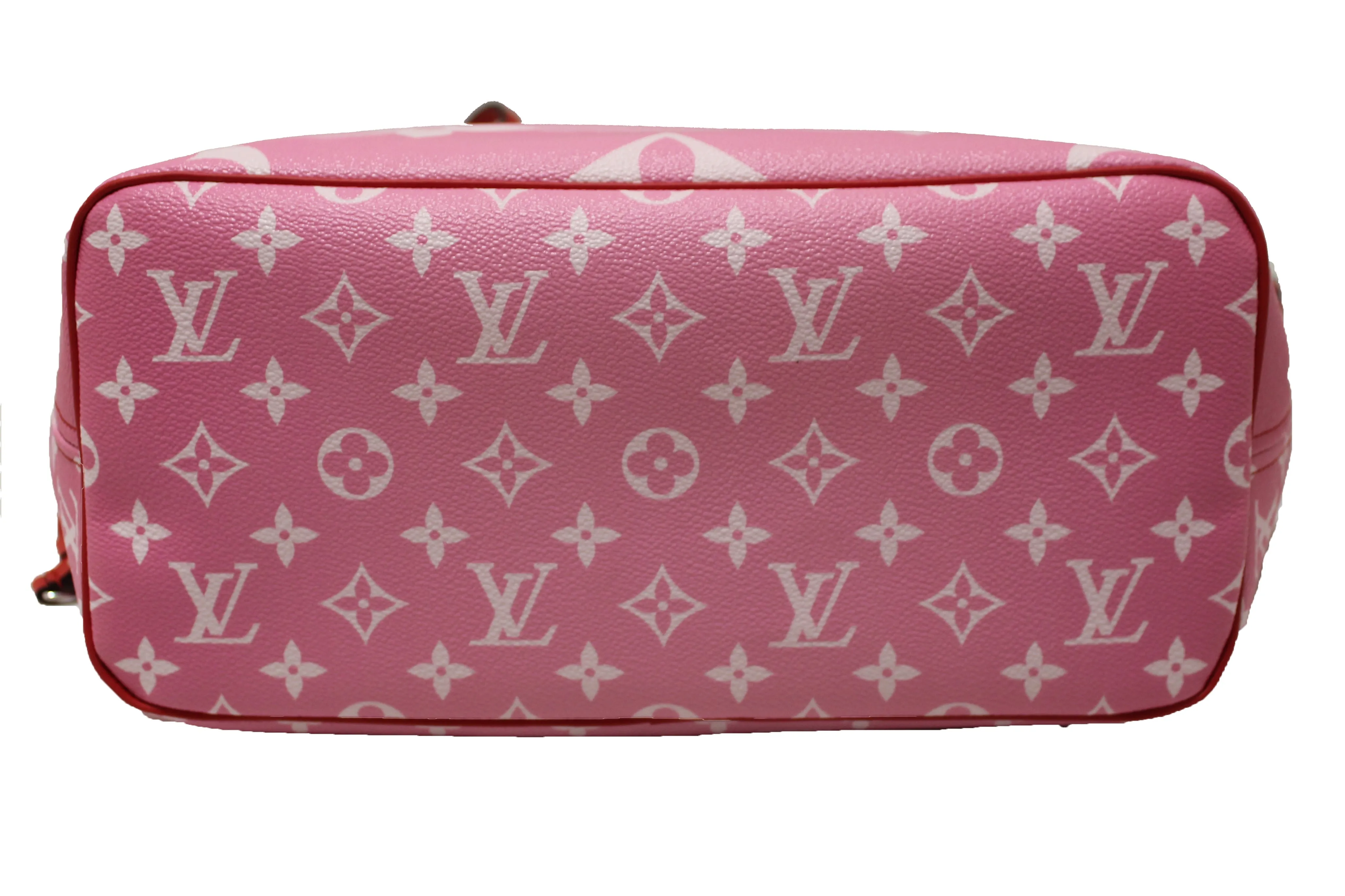 Authentic NEW Louis Vuitton Pink/Red Escale Giant Monogram Neverfull MM Shoulder Bag