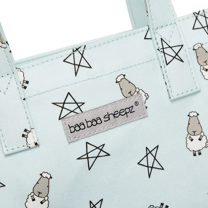 Baa Baa Sheepz Tote Bag Small Star & Sheepz Blue- Small