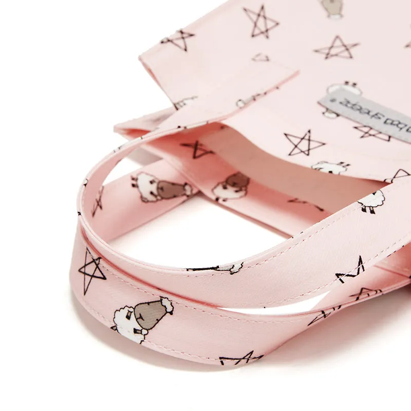 Baa Baa Sheepz Tote Bag Small Star & Sheepz Pink - Small