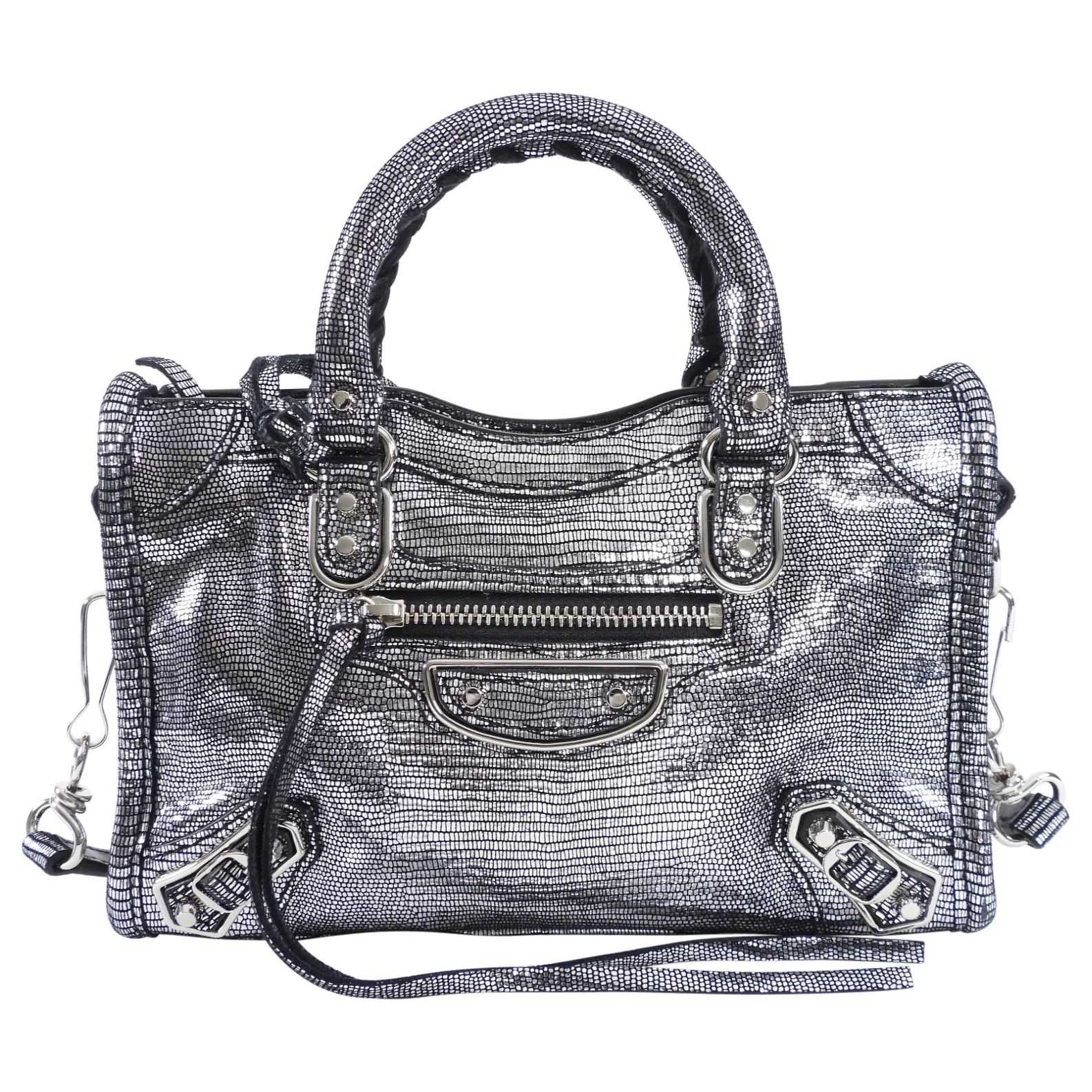 Balenciaga Limited Edition Micro Silver City Crossbody Bag