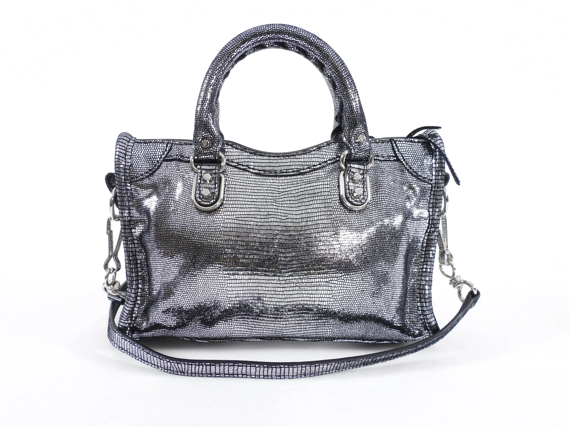 Balenciaga Limited Edition Micro Silver City Crossbody Bag