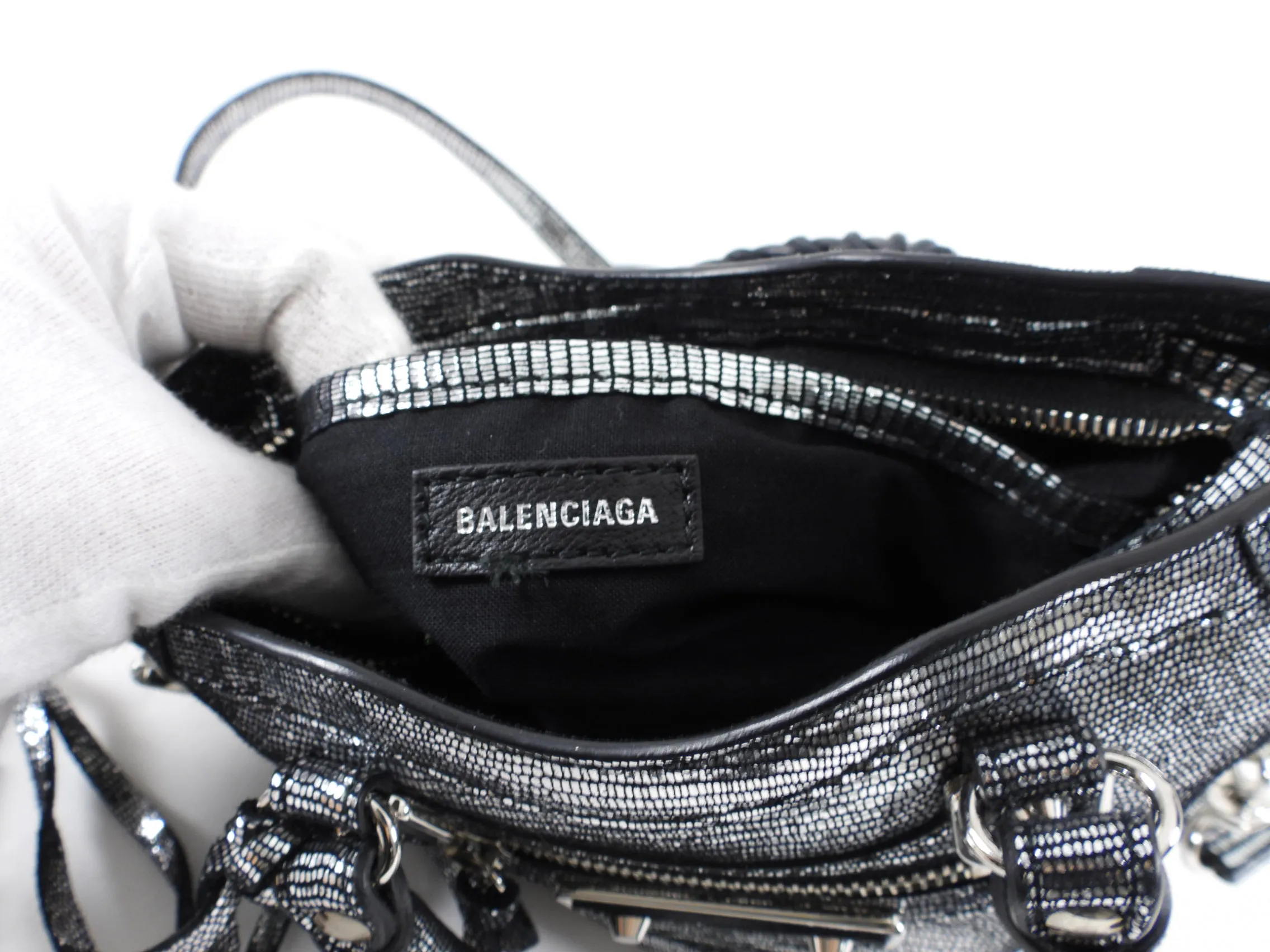 Balenciaga Limited Edition Micro Silver City Crossbody Bag