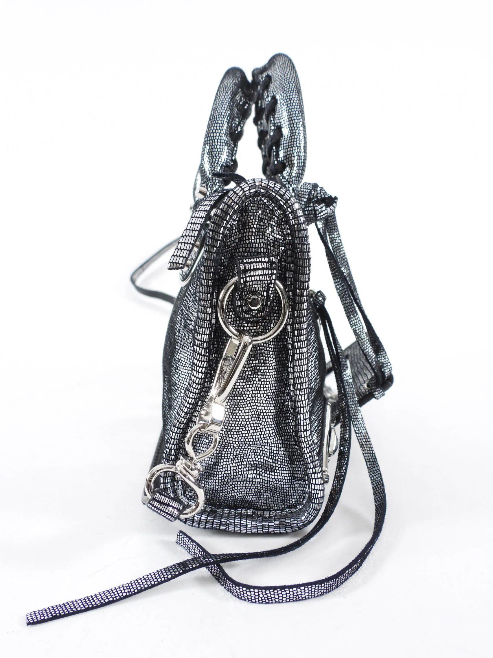 Balenciaga Limited Edition Micro Silver City Crossbody Bag