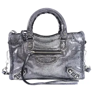 Balenciaga Limited Edition Micro Silver City Crossbody Bag