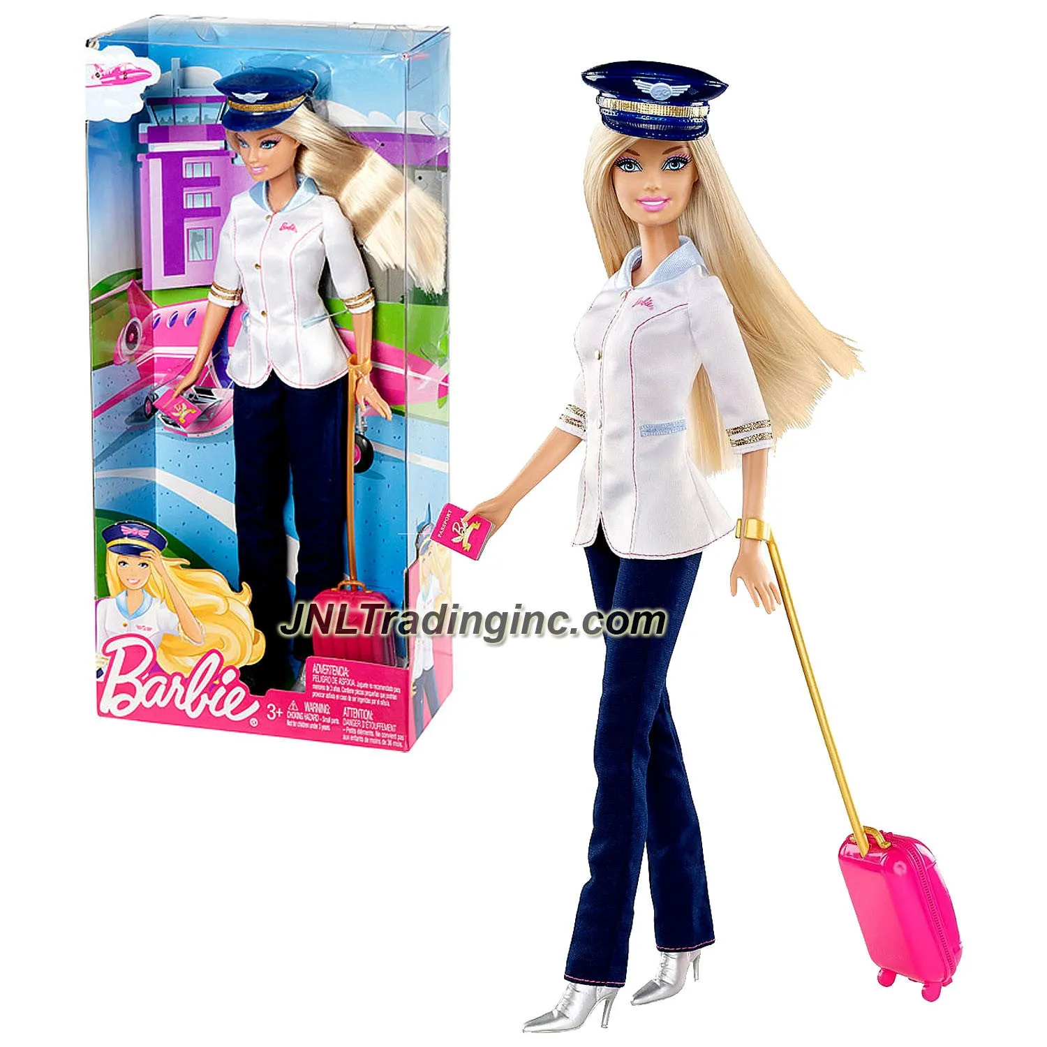 Barbie "I Can Be" Series 12" Doll Set - PILOT Barbie (W3739) with Pilot Hat and Rolling Suitcase