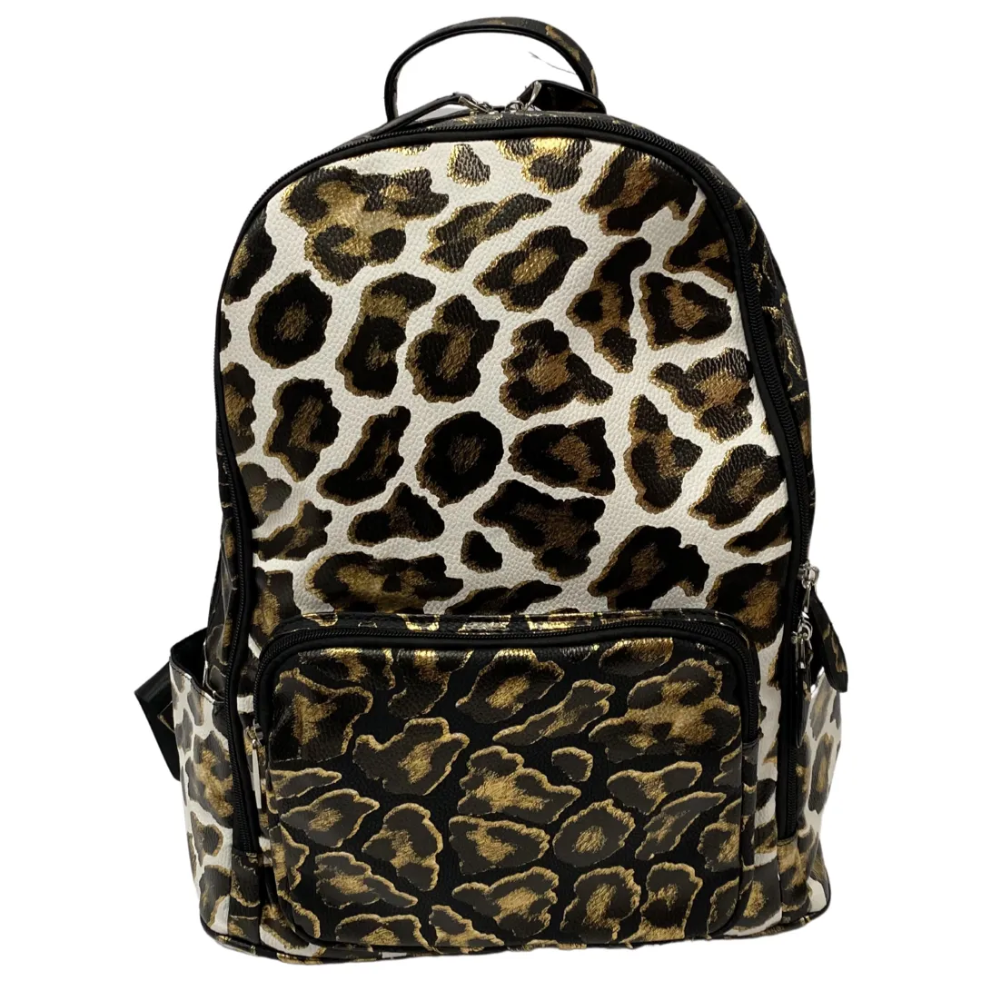 Bari Lynn Black & White Leopard Backpack