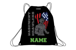 Basement Brawlers Wrestling Club Sublimated Drawstring Bag