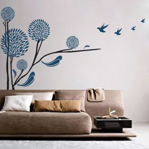 Beautiful Blue Tree Wall Stickers