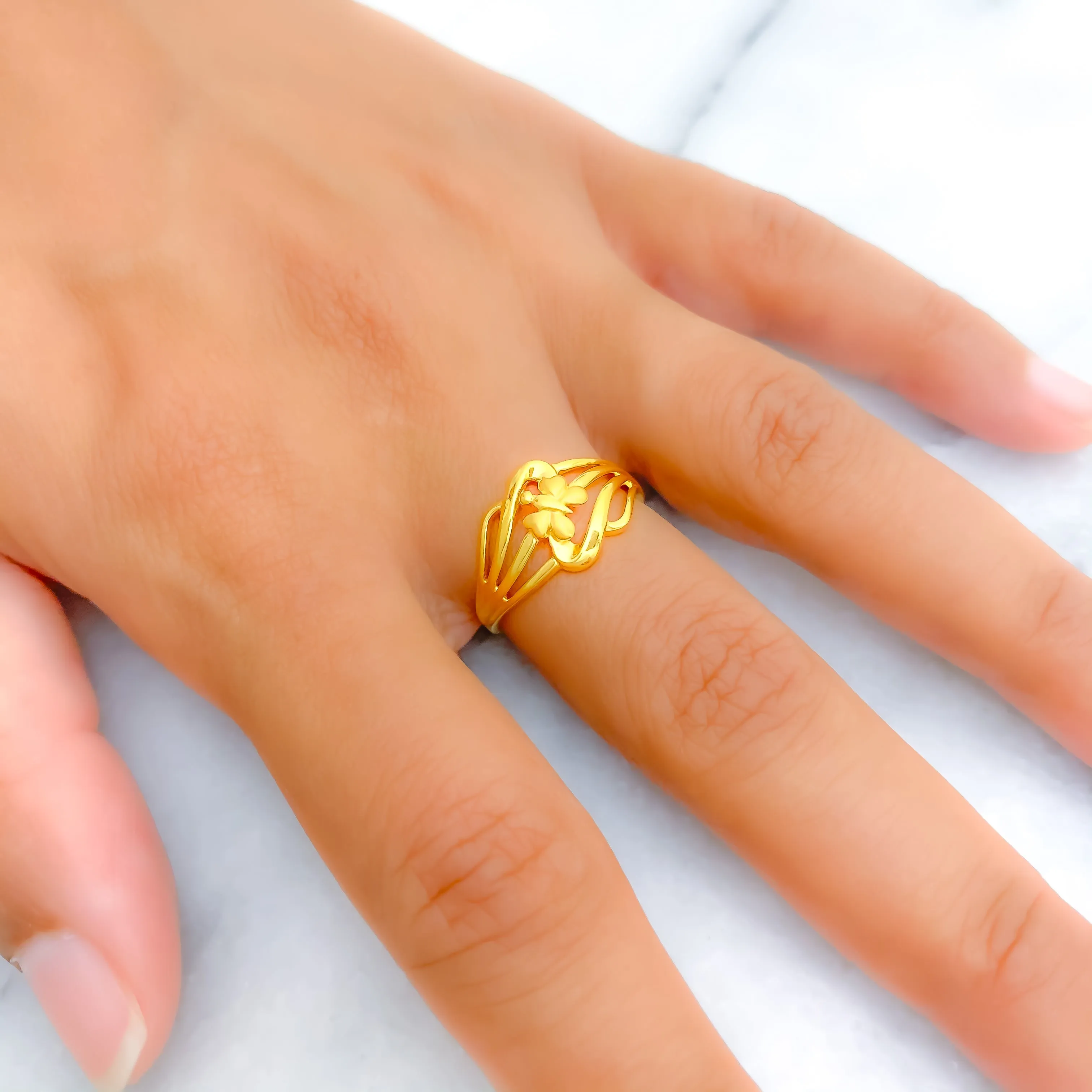 Beautiful Butterfly 22k Gold Ring