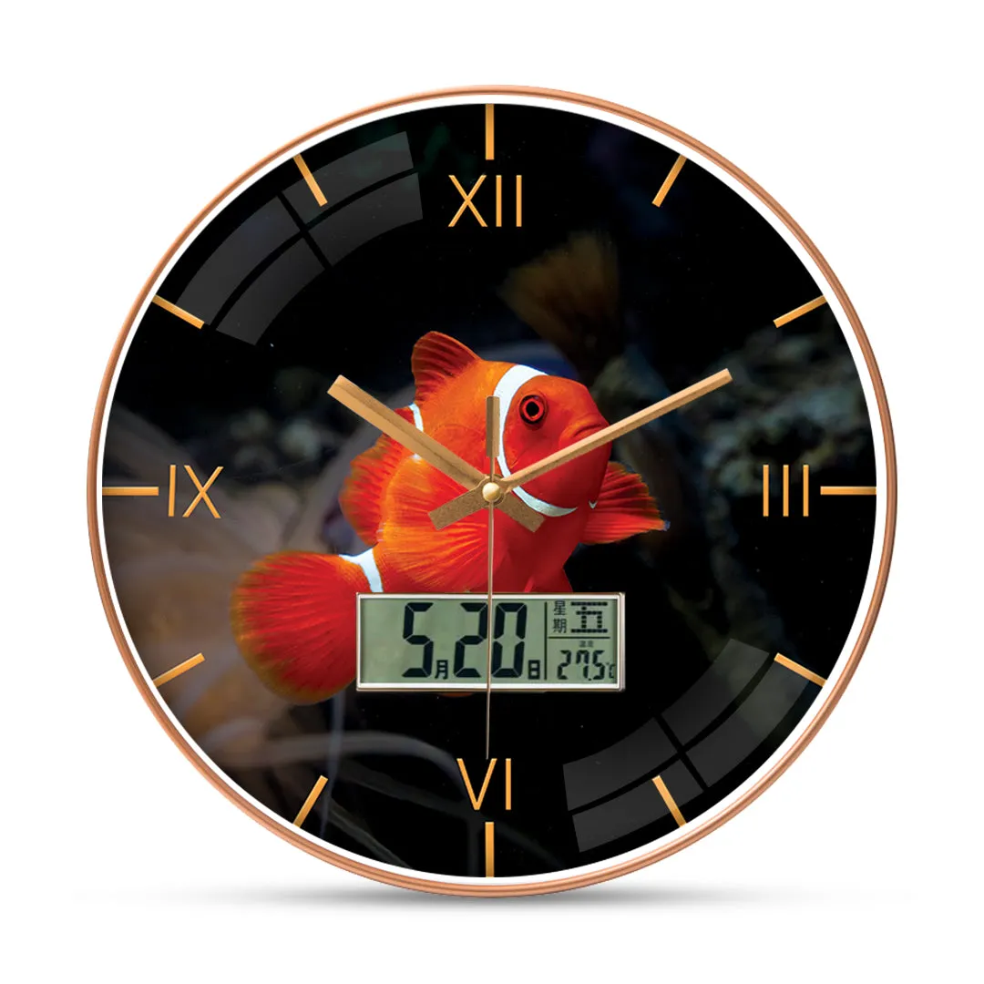 Beautiful color fish wall clock