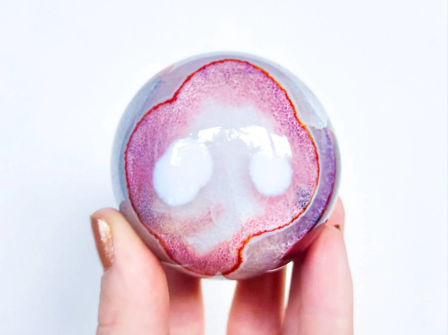 Beautiful Druzy Carnelian Crystal Sphere