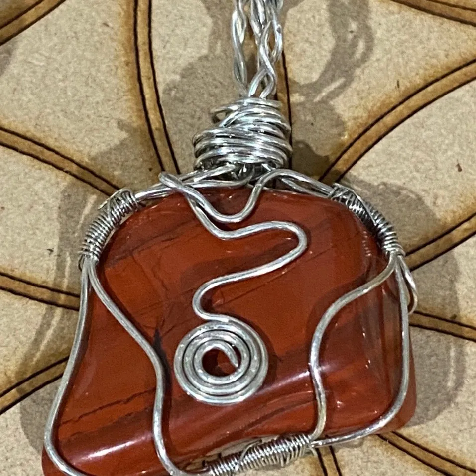 Beautiful handmade red jasper pendant.