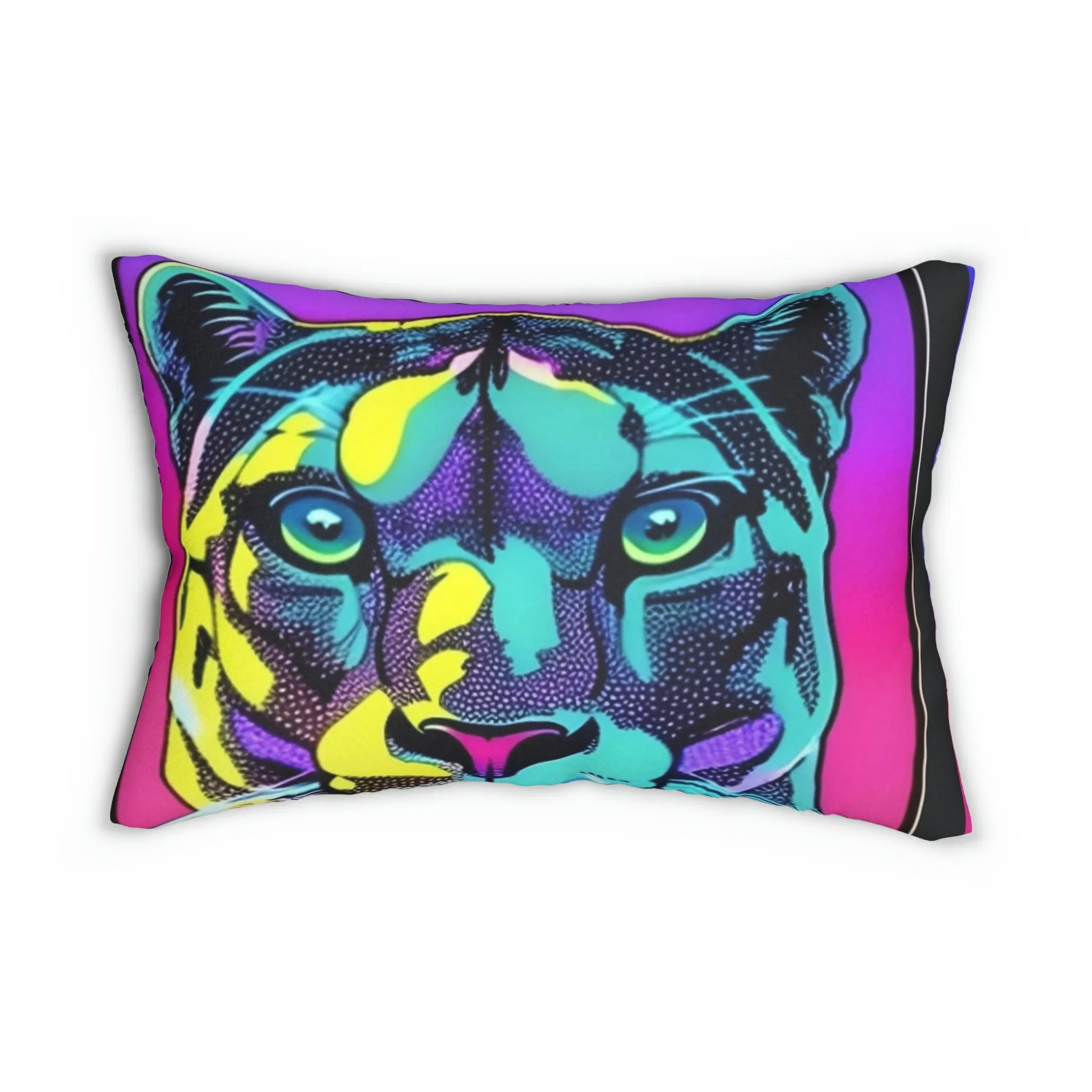 Beautiful Panther Polyester Lumbar Pillow